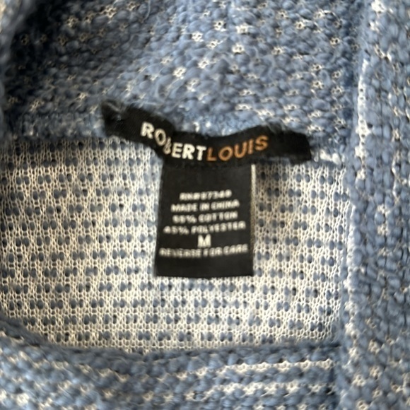 Robert Louis Heather‎ Blue Cowl Neck Top Sz M - Picture 4 of 4